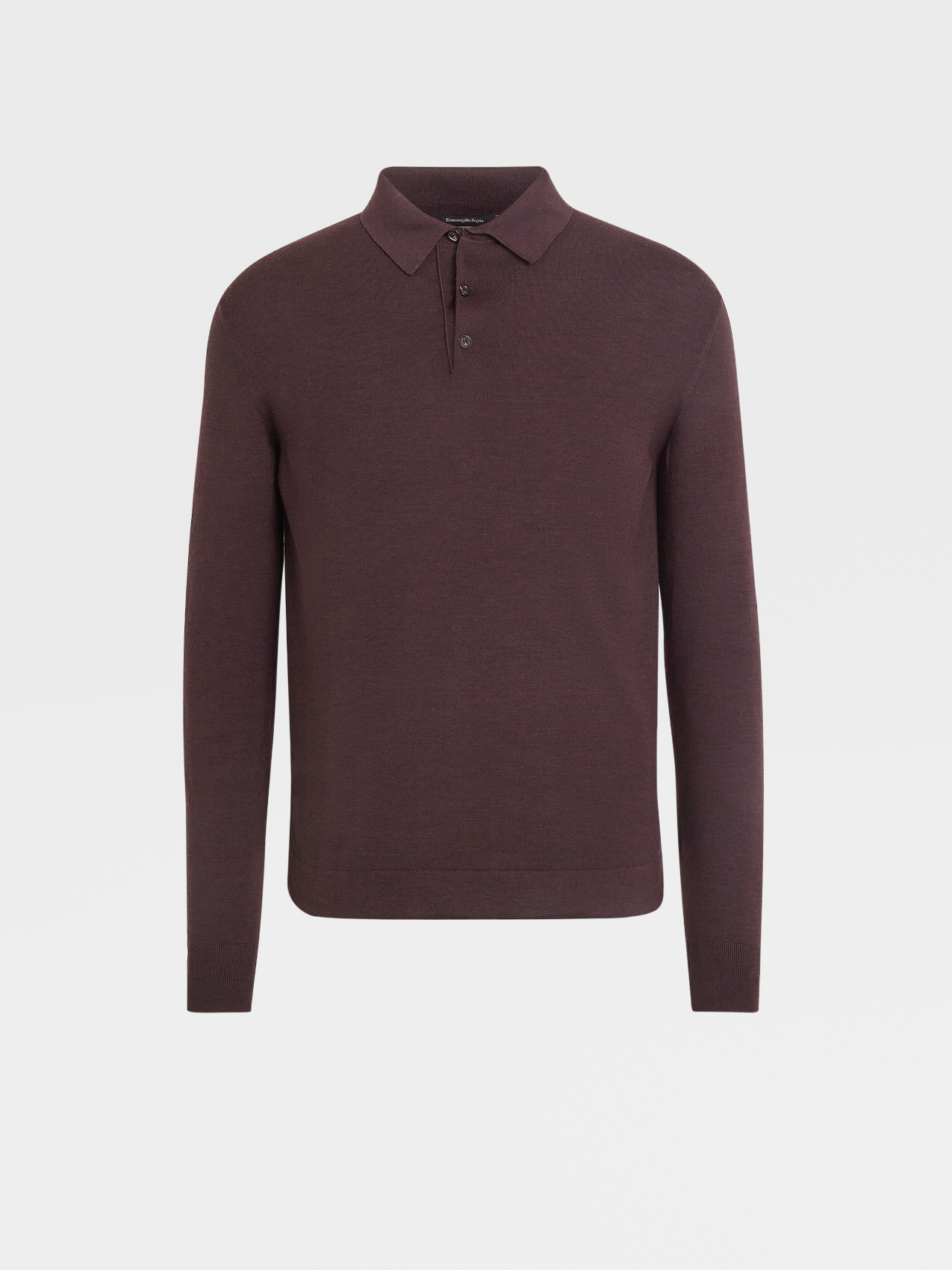Burgundy 12milmil12 Wool Knit Long-sleeve Polo